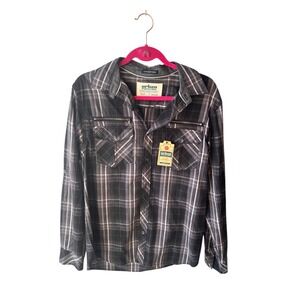Urban Pipeline Plaid Long Sleeve Button Up Shirt Men Medium Easy Care  Pockets